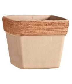 Degrea Terrakotta-Topf Graffiato, Quadratisch, Terrakotta-antik