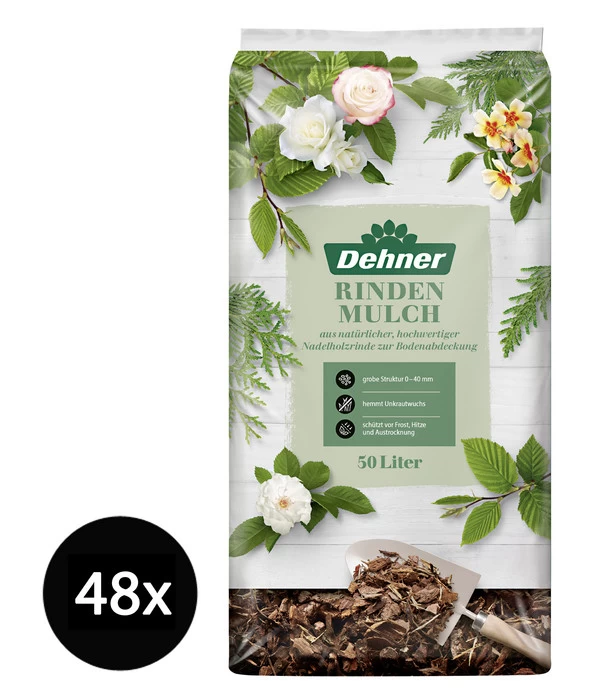 Dehner Rindenmulch Grob, 48 X 50 Liter 3 Dehner Rindenmulch Grob, 48 X 50 Liter