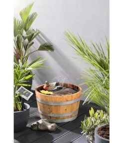 Holz-Weinfasskübel, Rund, Braun -Pflanzenwelt Verkauf 2505824 WE MO 003 weinfasskuebel 50x30cm