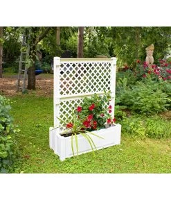 KHW Kunststoff-Pflanzkasten Mit Spalier, 100 X 43 X 140 Cm