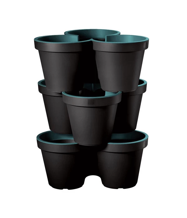 Kunststoff-Säulentopf Portland, Rund, Türkis, Ca. Ø43/H58 Cm, 3er-Set 3 Kunststoff-Säulentopf Portland, Rund, Türkis, Ca. Ø43/H58 Cm, 3er-Set