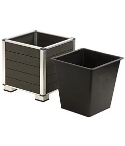 Dehner WPC-Topf Inkl. Kunststoff-Einsatz, Anthrazit -Pflanzenwelt Verkauf 3220589 WE DE 002 PolystoneTopfinklKunststoffEinsatzBlumentopf