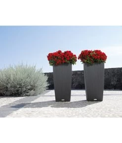 LECHUZA® Kunststoff-Topf Cubico Cottage 16 LECHUZA® Kunststoff-Topf Cubico Cottage -Pflanzenwelt Verkauf 3528429 WE MO 002 LechuzaCubicoCottageBlumenkuebeleckigBlumentopfBlumenvasegrauschwarz