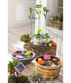 Holz-Weinfasskübel, Rund, Braun -Pflanzenwelt Verkauf 3923653 WE MO 001 EsotecSolarpumpensystemRiminiSPumpeWasserpumpeSolarpumpe