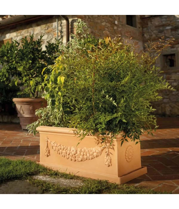 Farmet Farmet Kunststoff-Pflanzkübel Festonato, Rechteckig, Terrakotta 4 Farmet Farmet Kunststoff-Pflanzkübel Festonato, Rechteckig, Terrakotta – Bild 2