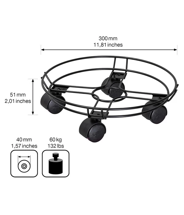 Wagner Pflanzenroller Draht, Ø 30 Cm, Schwarz 6 Wagner Pflanzenroller Draht, Ø 30 Cm, Schwarz – Bild 4