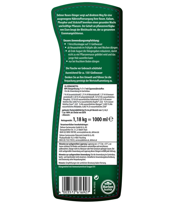 Dehner Rosen-Dünger, Flüssig, 1 L 4 Dehner Rosen-Dünger, Flüssig, 1 L – Bild 2