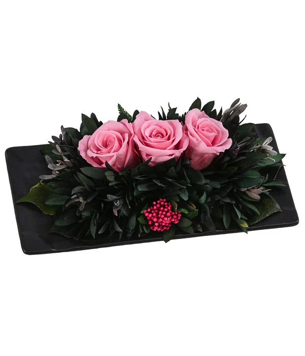 Dehner Arrangement Mit Longlife-Rose Cloe, Rosa, Ca. B19/H6/T10 Cm 3 Dehner Arrangement Mit Longlife-Rose Cloe, Rosa, Ca. B19/H6/T10 Cm
