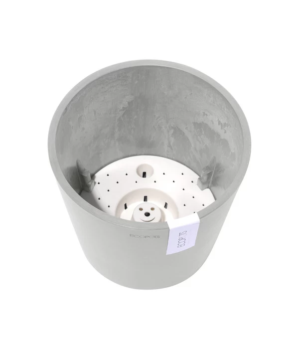 Ecopots Kunststoff-Topf Amsterdam Mit Wassersystem, Rund, Hellgrau 8 Ecopots Kunststoff-Topf Amsterdam Mit Wassersystem, Rund, Hellgrau – Bild 6