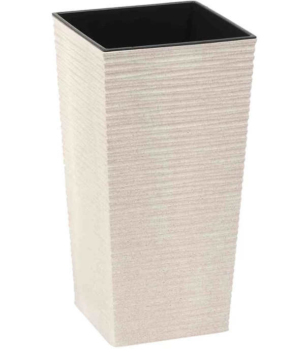 Siena Garden Kunststoff-Topf ECO Nizza, Konisch, Weiß, Ca. B25/H46,5/T25 Cm, 2er-Set 4 Siena Garden Kunststoff-Topf ECO Nizza, Konisch, Weiß, Ca. B25/H46,5/T25 Cm, 2er-Set – Bild 2