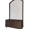 Dehner Polyrattan-Kasten Mit Spalier Und Rollen, Ca. B81/H144/T33 Cm, Braun 2 Dehner Polyrattan-Kasten Mit Spalier Und Rollen, Ca. B81/H144/T33 Cm, Braun -Pflanzenwelt Verkauf 6727259 WE FS 001 DehnerPolyrattanBlumenkastenmitSpalier