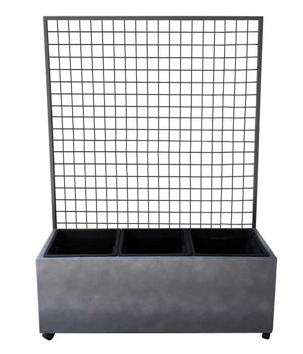 Dehner Leichtbeton-Kasten Mit Spalier Und Rollen, Ca. B100/H142/T37 Cm, Grau 4 Dehner Leichtbeton-Kasten Mit Spalier Und Rollen, Ca. B100/H142/T37 Cm, Grau – Bild 2