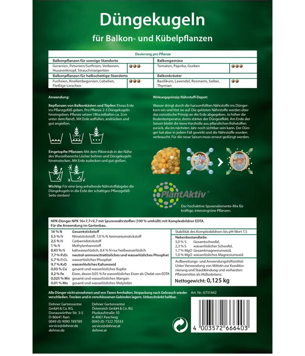 Dehner Düngekugeln Für Balkon- Und Kübelpflanzen, 25 Kugeln 4 Dehner Düngekugeln Für Balkon- Und Kübelpflanzen, 25 Kugeln – Bild 2