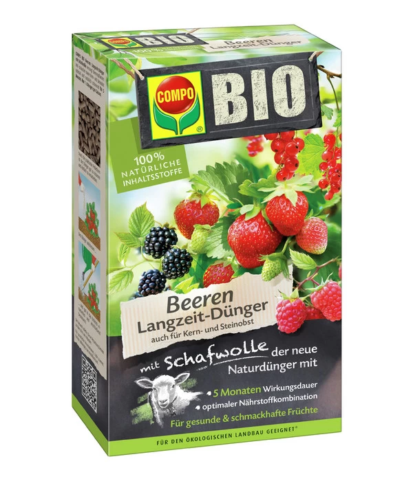 COMPO BIO Beeren Langzeit-Dünger Mit Schafwolle 3 COMPO BIO Beeren Langzeit-Dünger Mit Schafwolle