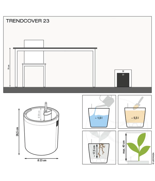 LECHUZA® TRENDCOVER Cork, All-in-One Set 6 LECHUZA® TRENDCOVER Cork, All-in-One Set – Bild 4