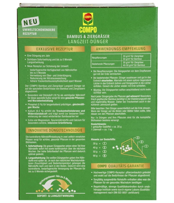 COMPO Bambus & Ziergräser Langzeit-Dünger, 850 G 4 COMPO Bambus & Ziergräser Langzeit-Dünger, 850 G – Bild 2