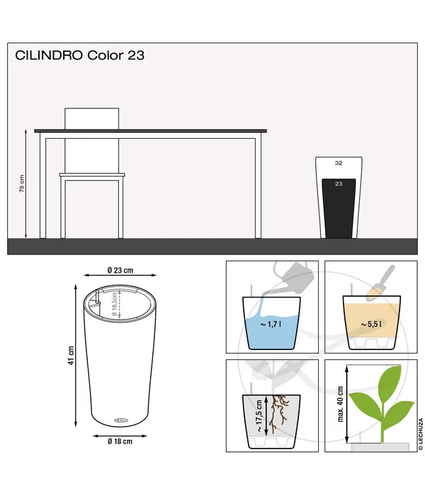 LECHUZA® CILINDRO Color, All-in-One Set 8 LECHUZA® CILINDRO Color, All-in-One Set – Bild 6