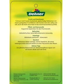 Nektarine 'Crimson Gold' 11 Nektarine 'Crimson Gold' -Pflanzenwelt Verkauf 7626005 NektarineCrimsonGold Etikett 2